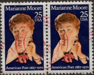 Scott 2449 Marianne Moore, American Poet- Used Pair VF