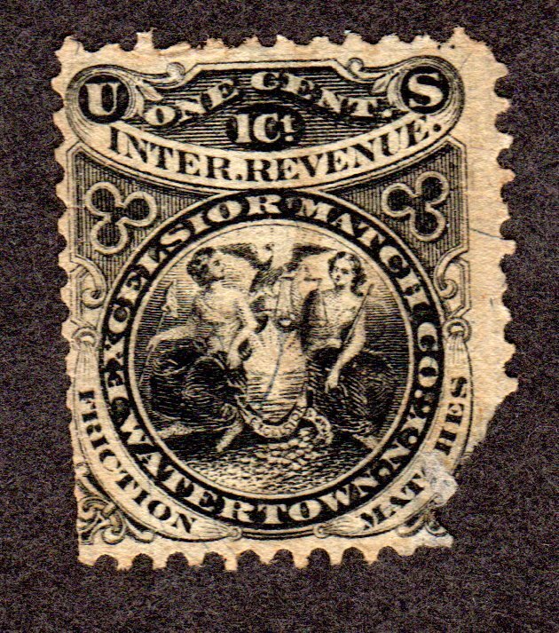 Private Die Match Revenue Stamp.  Scott # RO81b, used. Lot 220346