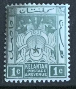 MALAYA KELANTAN 1911 1 CENT SG1a. LIGHTLY MOUNTED MINT