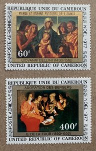 Cameroun 1977 Christmas paintings, MNH. Scott C264-C265, CV $6.00. Art, religion