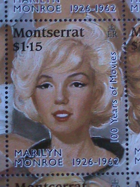 MORNTSERRAT-1995-CENTENARY OF MOVIES- SEXY MARILYN MONROE MNH SHEET-VERY FINE