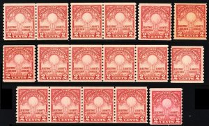 656, Mint NH 2¢ Group of Pairs And Singles CV $370.00 - Stuart Katz