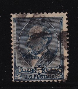 1888 James A. Garfield Sc 216 sound used 5c indigo CV $20 (F