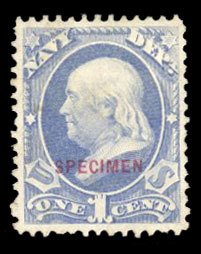 United States, Officials #O35s Cat$35, 1875 Navy, 1c ultramarine, overprinted...