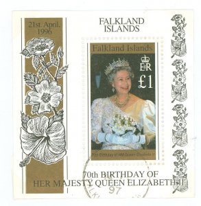 Falkland Islands #657 Used Souvenir Sheet (Queen)