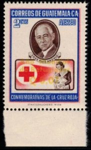 GUATEMALA 1960 7c on 2c Refugee Year, Yellow Surcharge; Scott C260 var; MNH