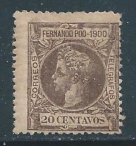 Fernando Po #80 MH 20c King Alfonso XIII Dated 1900