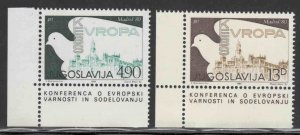 Yugoslavia #1506-07 ~ Cplt Set of 2 ~ Dove, Peace, Madrid ~ Mint, NH  (1980)