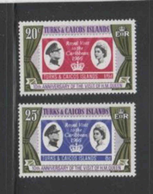 TURKS & CAICOS ISLANDS #315-316 1976 ROYAL VISIT MINT VF NH O.G 