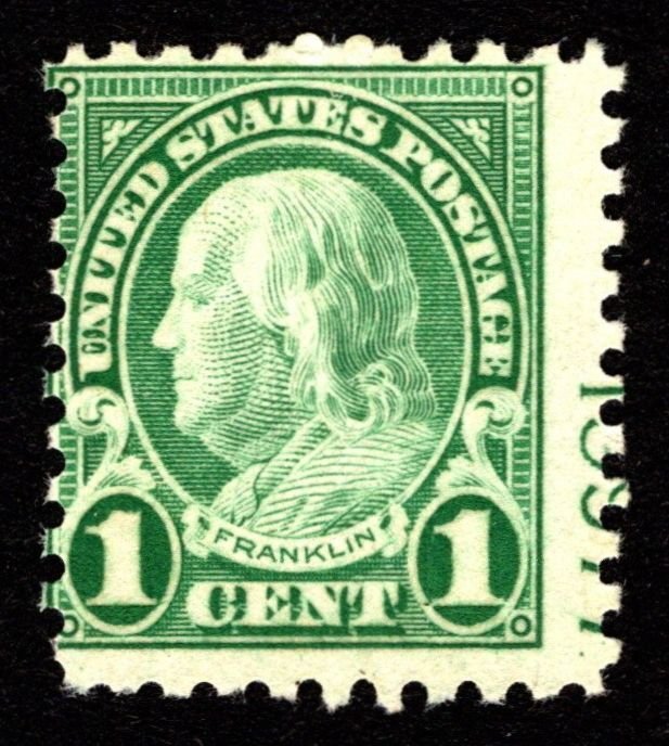 1923, US 1c, EFO, Plate Number captured, MNH, Sc 581