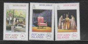 PITCAIRN ISLANDS #160-162 1977 QEII SILVER JUBILEE MINT VF NH O.G