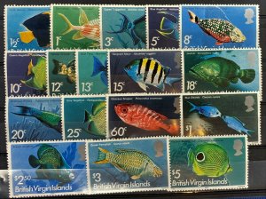 ZAYIX - 1975 Virgin Islands #284-300 - MH - Marine Life - Fish 