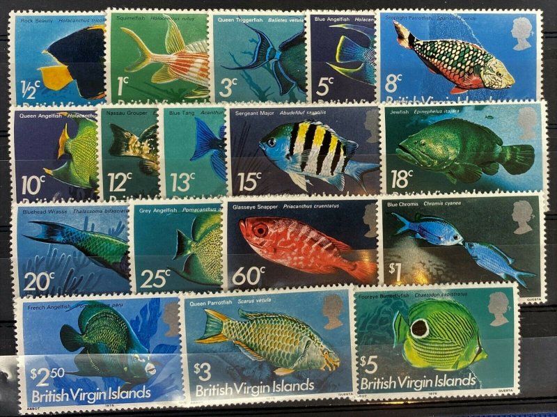 ZAYIX - 1975 Virgin Islands #284-300 - MH - Marine Life - Fish 