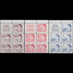 CANADA 1967 - Scott# 454a/58a Queen BP LH gum fault