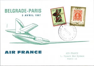 Yugoslavia 1967 FFC - Air France - Belgrade To Paris - J7694