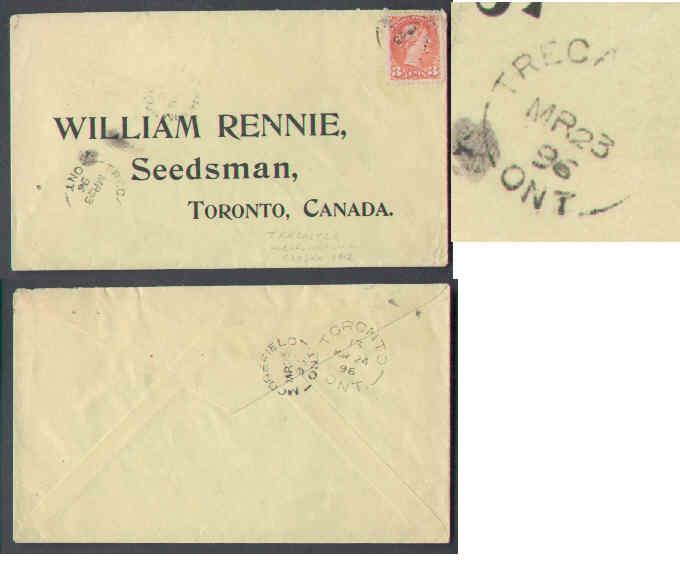 Canada #8136 - 3c Small Queen-Wellington Cnty-Cover-Trecastle,O