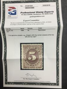 MOMEN: US STAMPS #J18 MINT OG H PSE CERT 