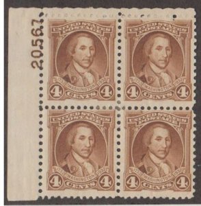 U.S. Scott #709 Washington Stamps - Mint Plate Block