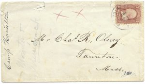 United States #104 Washington (brown red)  Issued in 1875.  on envelope