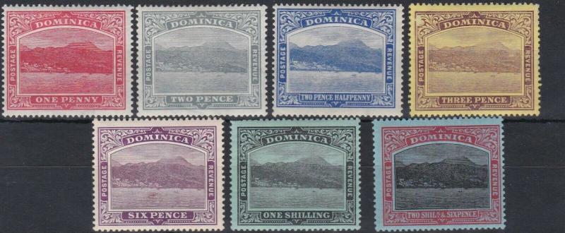 DOMINICA  1908 - 20       S G  48 - 53C  VARIOUS VALUES  TO 2/6   MH  