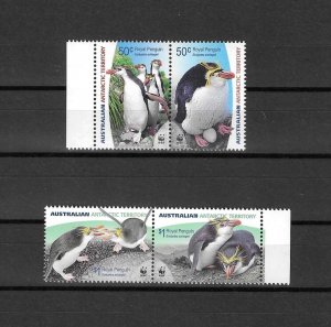 AUSTRALIAN ANTARCTIC TERRITORY 2007 WWF SG 176a/178a MNH Cat £10.50