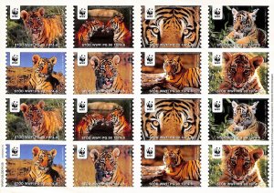 Sweden WWF self-adhesive poster stamps seals Tigers