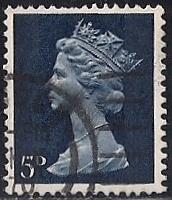 Great Britain #500 5P Queen Elizabeth 2, used F-VF