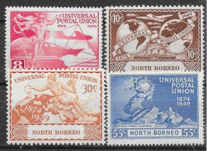 NORTH BORNEO SG352/5 1949 U.P.U. SET MTD MINT
