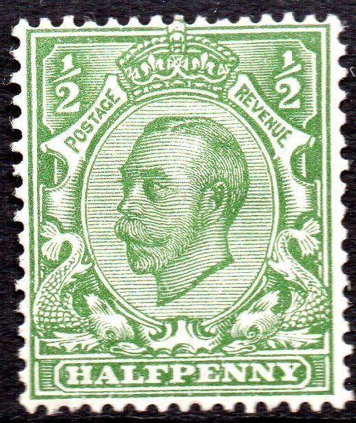 SG 344: 1912 ½d Pale Green N5/2 Mounted Mint 