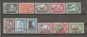 MALAYA/MALACCA 1957 SG 39/49 USED Cat £100