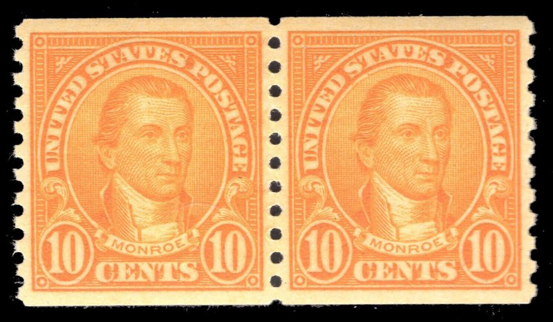 MOMEN: US STAMPS #603 PAIR MINT OG NH PSE GRADED CERT SUP-98 LOT #77155