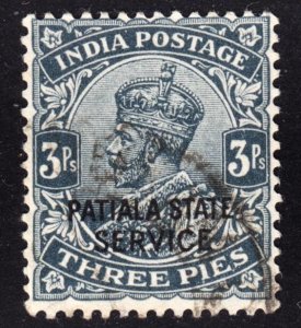 India Patiala Scott O40 wtmk 196 F+ used. Lot #A.  FREE...