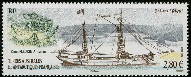 HERRICKSTAMP NEW ISSUES FRENCH ANTARCTIC Sc.# 542 Goelette Reve Ship