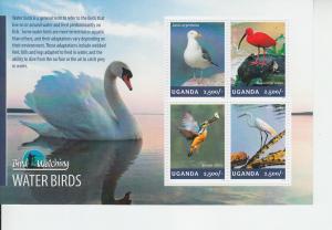 2014 Uganda Water Birds MS4 (Scott 2115) MNH