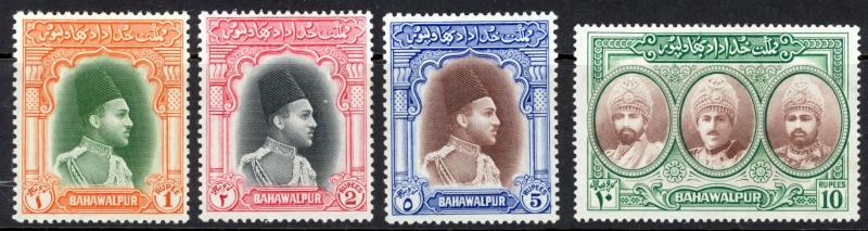 Pakistan Bahawalpur Sc# 18-21 MH 1948 1r-10r Definitives - 2nd printing