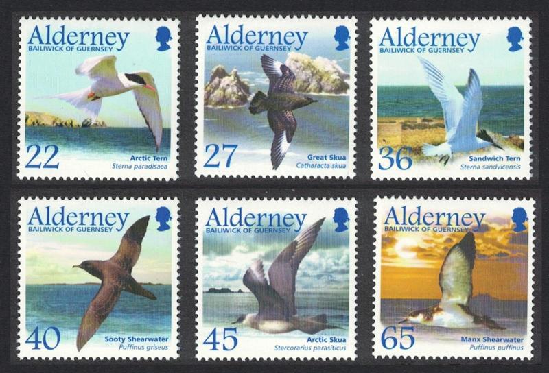 Alderney Migrating Birds 2nd series Seabirds 6v SG#A210-15