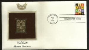 USA 2007 Greetings Special Message Celebrate Gold Replicas Cover Sc 4196 # 337