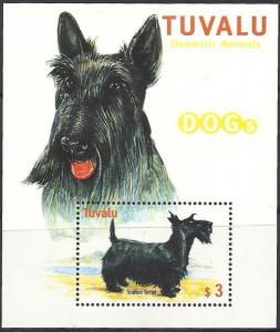 Tuvalu.  MNH. Dogs & Cats. Souvenir Sheet of Scottish Ter...