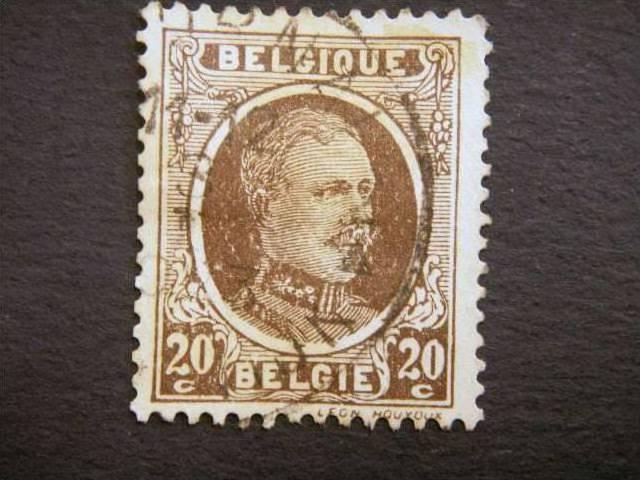 BELGIUM, 1922, 20c. brown, used.Albert I.