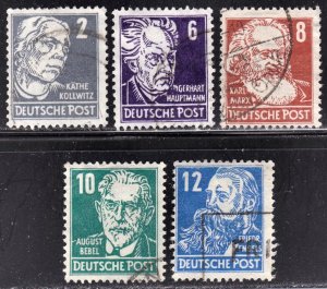 Germany DDR Scott 10N29-33  wtmk 292  F to VF used.  FREE...