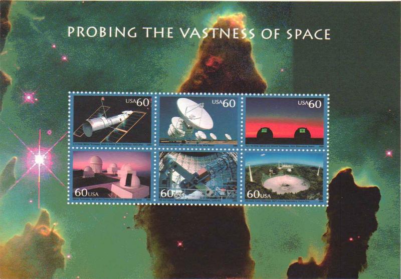 #3409 60c PROBING THE VASTNESS OF SPACE SHEETLET OF 6 VF NH  BCV$ 18.00 