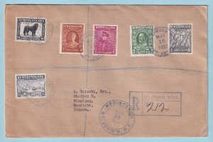NEWFOUNDLAND - 1937 REGISTERED COVER MAILED ST JOHNS NFLD TO WINNIPEG MB  - L106