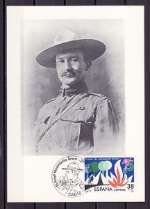 Spain, Scott cat. 2339. 75th Anniv. of Scouting. #2, Max. Card. ^