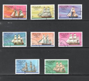 St. Lucia, Scott #379-386  VF, Used, Revolutionary Era Ships .... 6010180