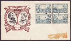  788 Lee and Jackson block cacheted FDC