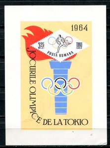 Romania 1964 Souvenir Sheet Imperf Mi Block 58 MNH Olympic Games  Tokio 7440