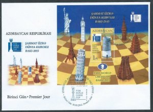 Azerbaijan 2015 The Chess World Cup 2015 in Baku block FDC