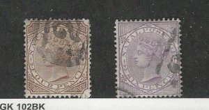 Natal, Postage Stamp, #53-54 Used, 1874-78, JFZ