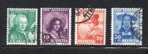 Switzerland Sc B91-94 1938 Pro Juventute Girls stamp set used