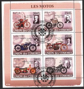 Comoros 2008 Motorcycles Sheet Used / CTO